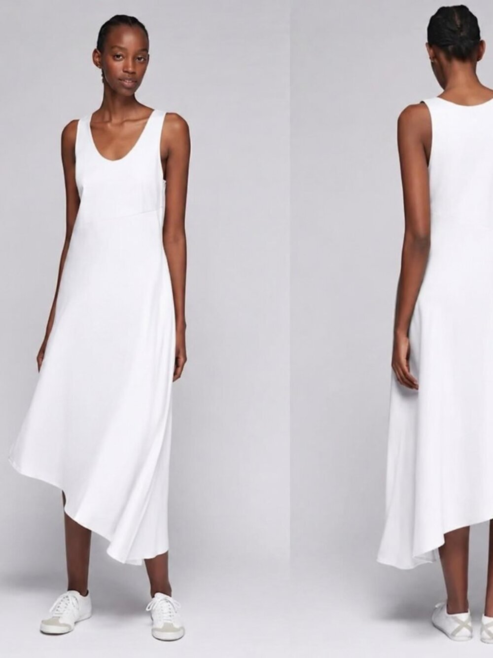 KOTN Bias Cut Tank Midi Dress Lyocell White Size Small